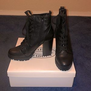 Chunky heel combat boots